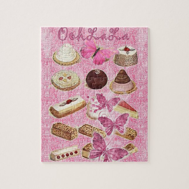 french bakery pastry cookies cake dessert jigsaw puzzle (Vertical)