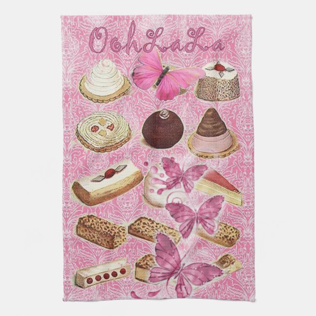 french bakery pastry cookies cake dessert tea towel (Vertical)