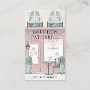 French Bakery Patisserie Cafe Pink Business Card