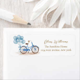 French Balloon Bicycle Baby shower Return Address