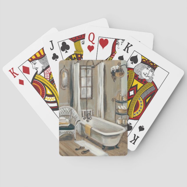 French Bathroom with Bathtub Playing Cards (Back)