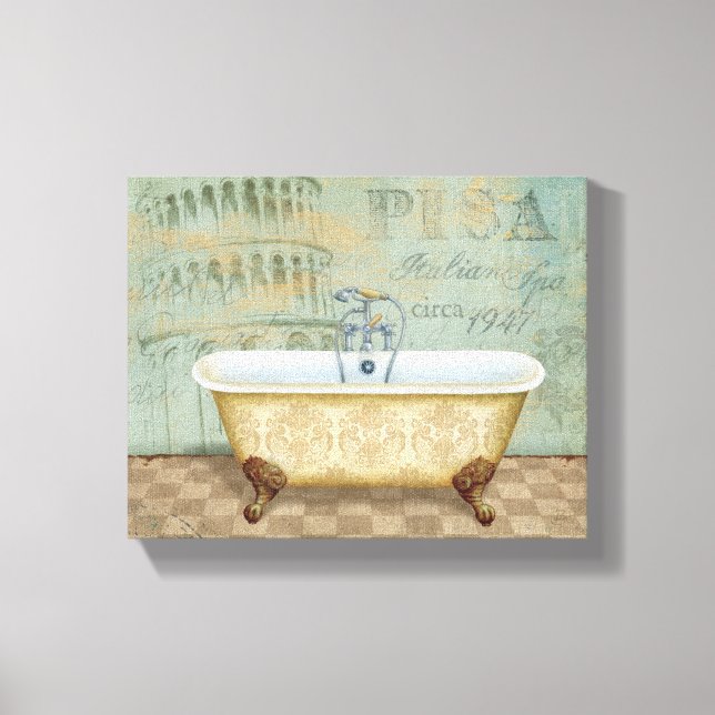 French Bathtub and the Leaning Tower of Pisa Canvas Print (Front)