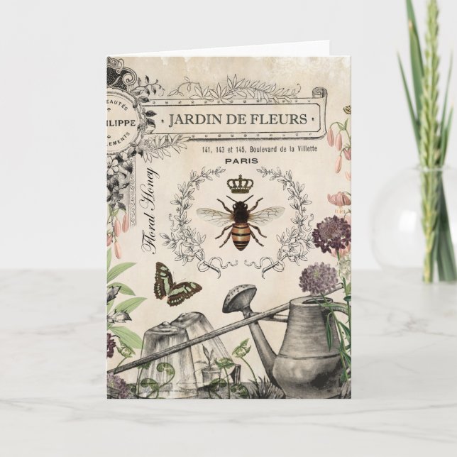 FRENCH BEE GARDEN CARD (Front)