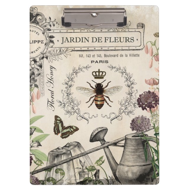 FRENCH BEE GARDEN CLIPBOARD (Front)