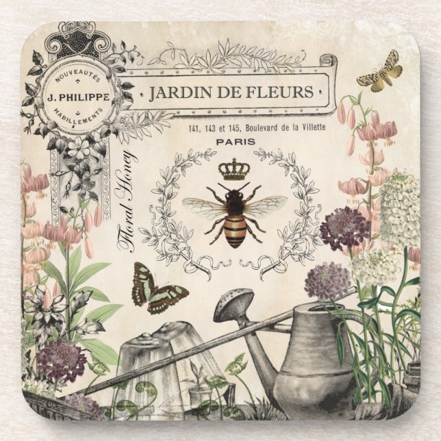 FRENCH BEE GARDEN COASTER (Front)