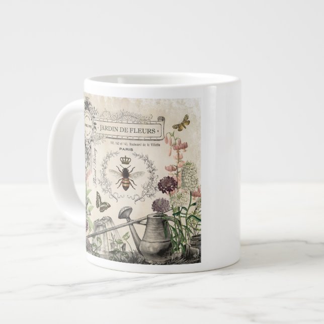 FRENCH BEE GARDEN LARGE COFFEE MUG (Front Left)