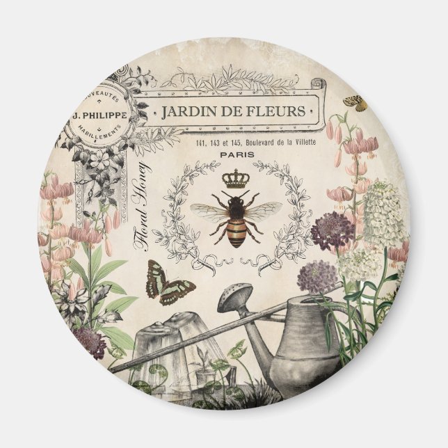 FRENCH BEE GARDEN MAGNET (Front)