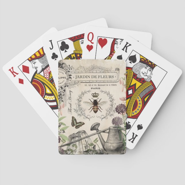 FRENCH BEE GARDEN PLAYING CARDS (Back)