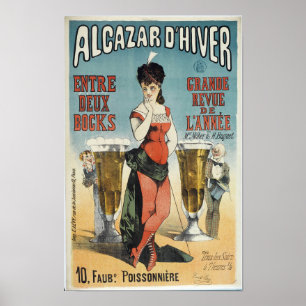 French Beer Hall Vintage Advertisement  Poster