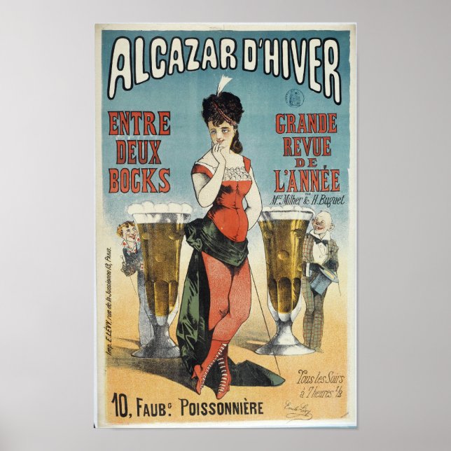French Beer Hall Vintage Advertisement  Poster (Front)