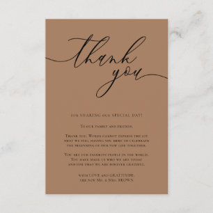 French beige Calligraphy Custom Photo Thank You Enclosure Card