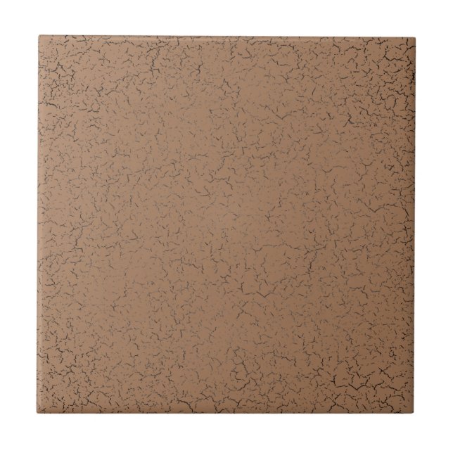 French Beige Tan Brown Crackle Glaze Solid Colour Tile (Front)