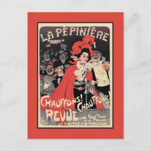 French Belle epoque musical revue ad Heat It Up Postcard
