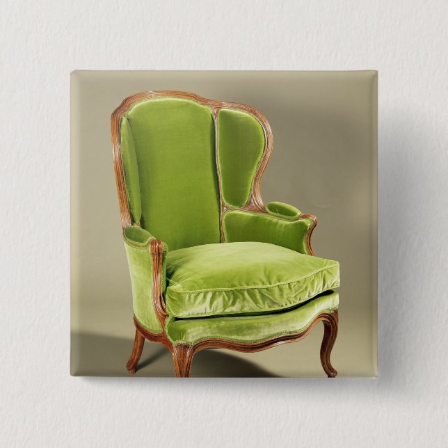 French bergere chair, c.1725 15 cm square badge (Front)