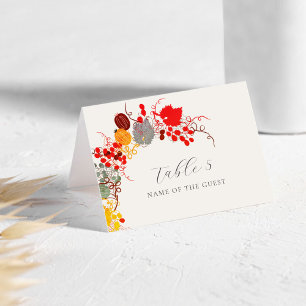 French Berry Grapes Flowers Wedding Place Card