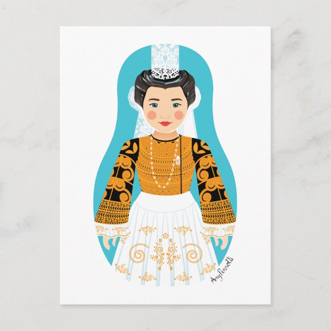 French, Bigoudène Matryoshka Postcard (Front)
