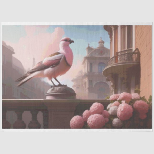 French Bird Carnations  Tissue Paper (Front)