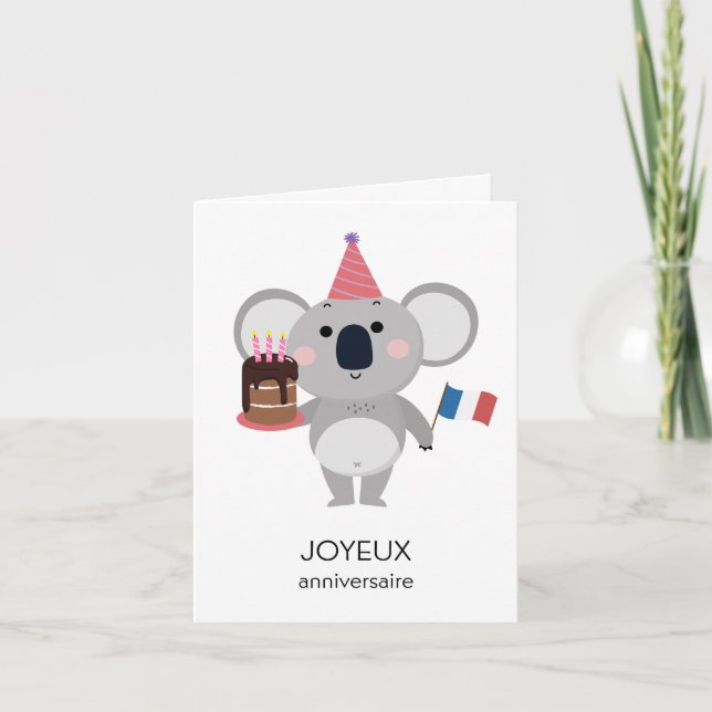 French Birthday Card – Joyeux anniversaire (Front)