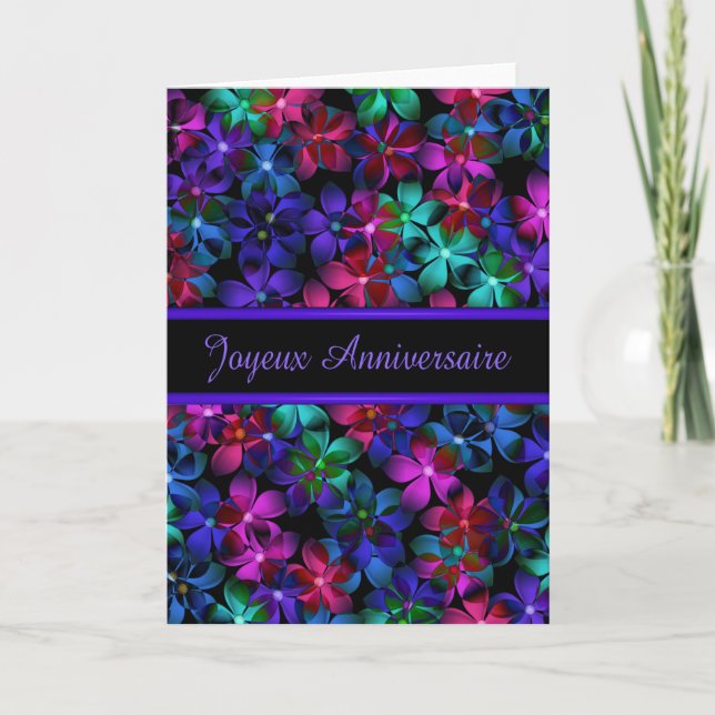 French Birthday Florial Dream Card- Blank Card (Front)