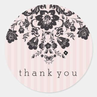 French Black and Pink floral Sticker