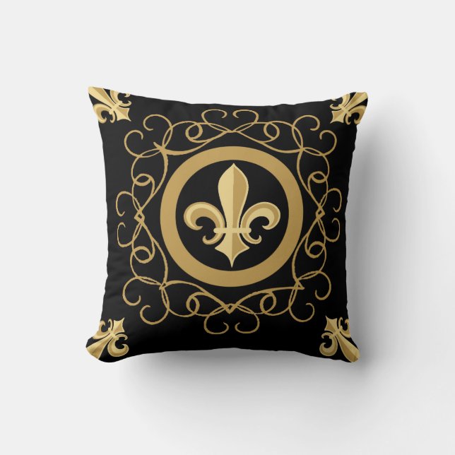 French Black and White Reversible Cushion (Front)