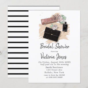 French Black Apparel Bridal Shower Invitation