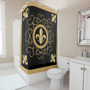 French Black Shower Curtain