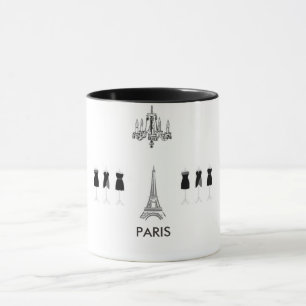 French Black & White Eiffel Tower Paris Themed Mug
