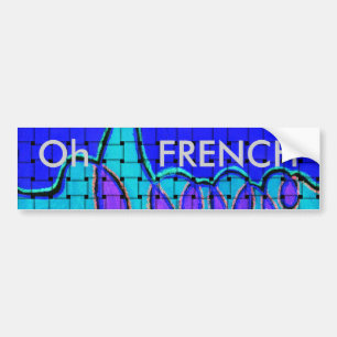 French Blue Abstract with Woven Texture Bumper Sticker