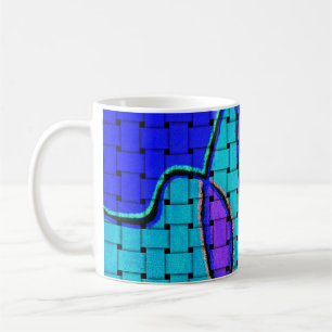 French Blue Abstract with Woven Texture Coffee Mug