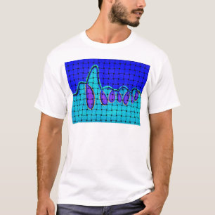 French Blue Abstract with Woven Texture T-Shirt
