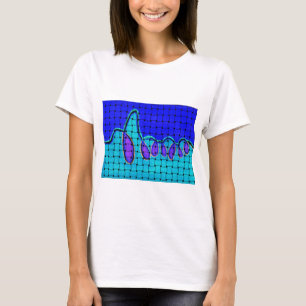 French Blue Abstract with Woven Texture T-Shirt
