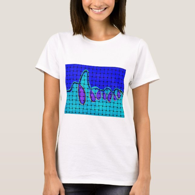 French Blue Abstract with Woven Texture T-Shirt (Front)