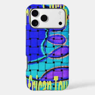 French Blue African Woven Abstract Purple Shape