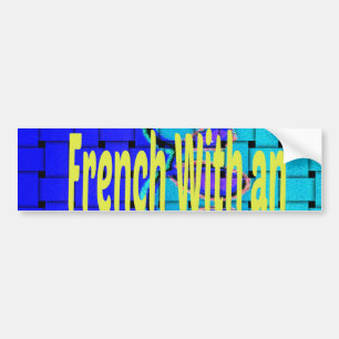 French Blue African Woven Abstract Purple Shape Bumper Sticker