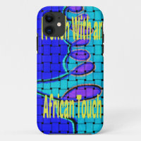 French Blue African Woven Abstract Purple Shape