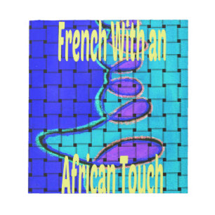 French Blue African Woven Abstract Purple Shape Notepad