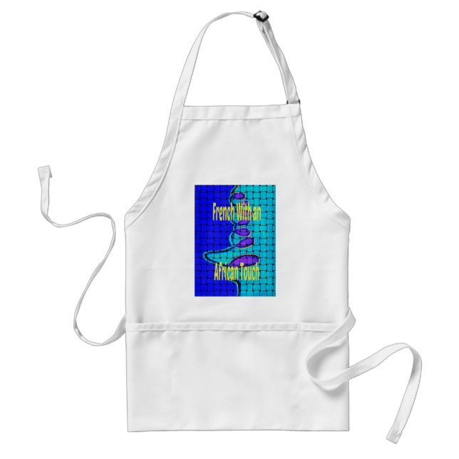 French Blue African Woven Abstract Purple Shape Standard Apron (Front)