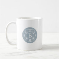 French Blue and White Decorative Monogram
