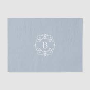 French Blue and White Elegant Monogram Tissue Paper