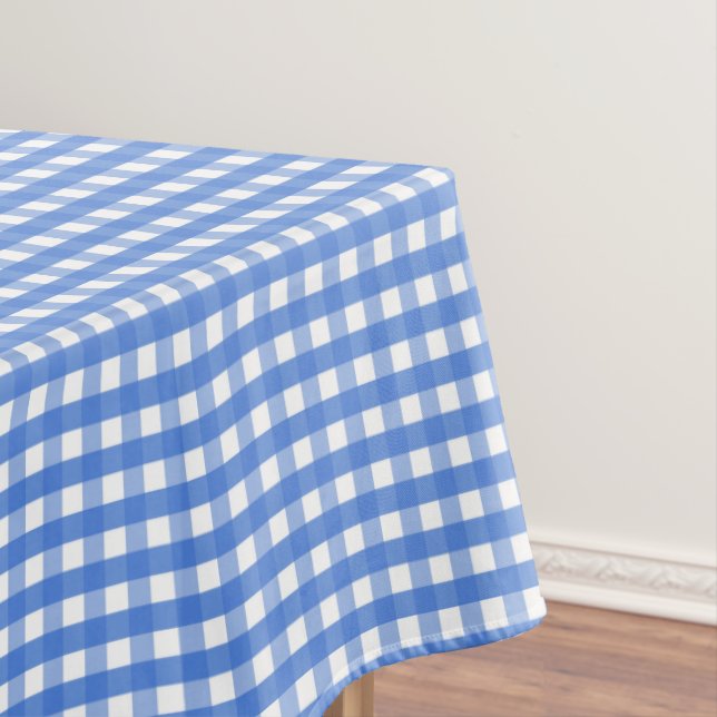French Blue and White Gingham Tablecloth (In Situ)
