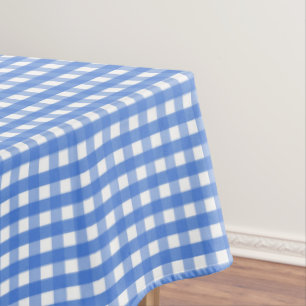 French Blue and White Gingham Tablecloth
