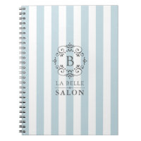 French Blue and White Stripes with Monogram