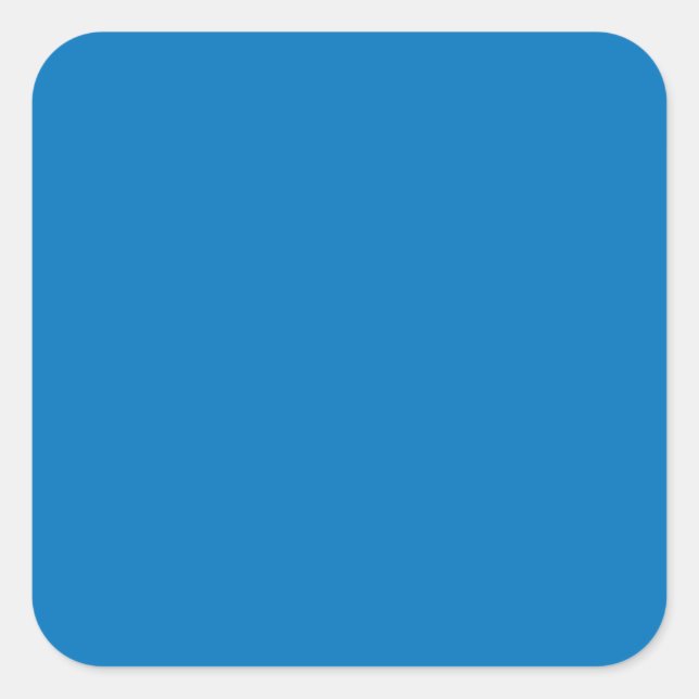 French Blue Bold Colour Coordinating Square Sticker (Front)