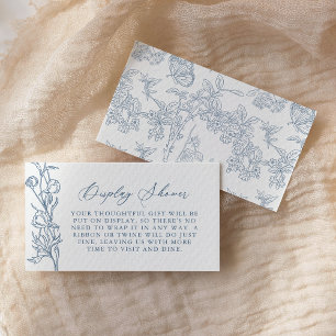 French Blue Chinoiserie Floral Display Shower Enclosure Card