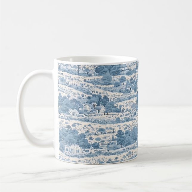 French blue countryside coffee mug (Left)