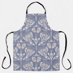 French blue damask, shabby chic. apron