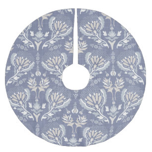 French blue damask, shabby chic. brushed polyester tree skirt