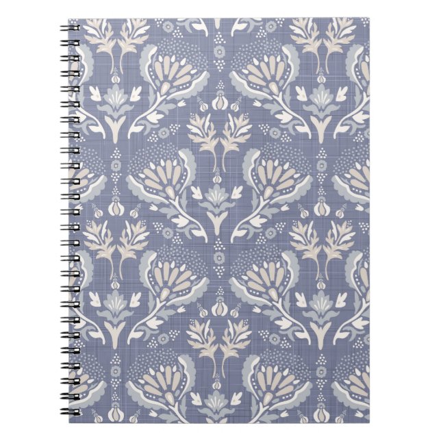 French blue damask, shabby chic. notebook (Front)