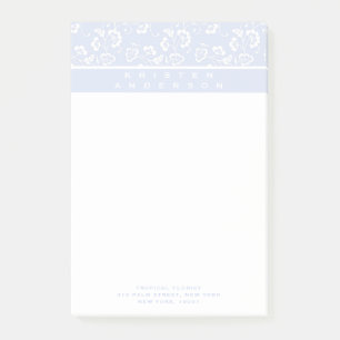 French Blue Floral Post-it Notes